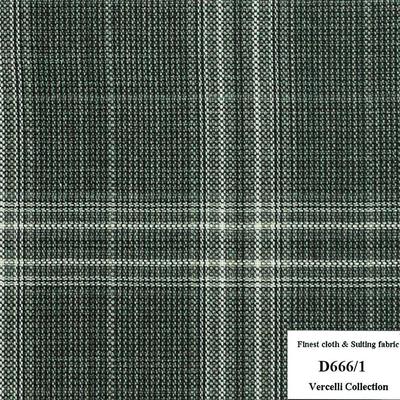 D666/1 Vercelli CXM - Vải Suit 95% Wool - Xanh Lá Caro