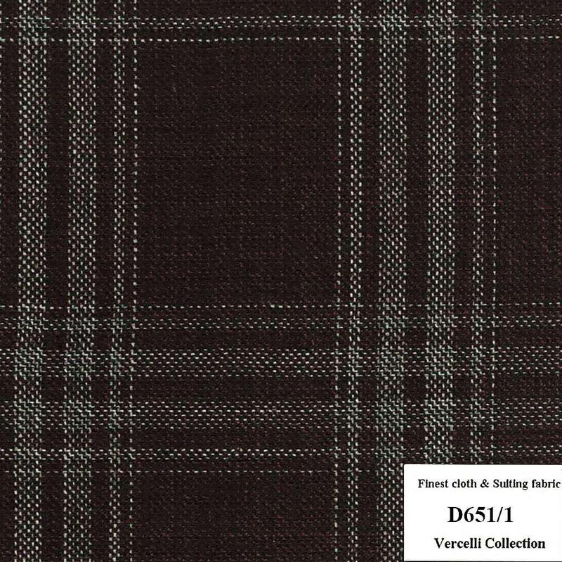 D651/1 Vercelli CXM - Vải Suit 95% Wool - Nâu Caro