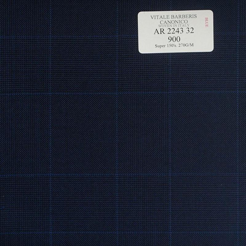 AR 2243 32 CANONICO - 100% Wool - Xanh Dương Caro