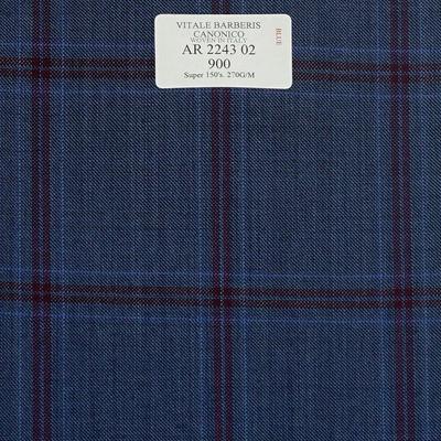 AR 2243 02 CANONICO - 100% Wool - Xanh Dương Caro