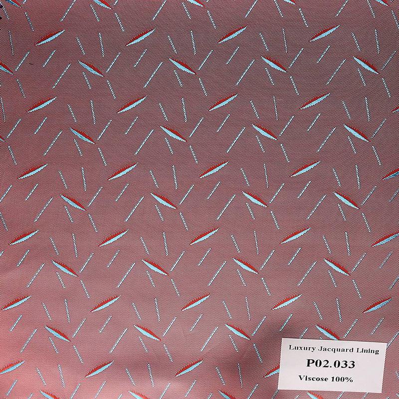 P02.033 Luxury Jacquard Lining - Hồng Hoa Văn Xanh Dương