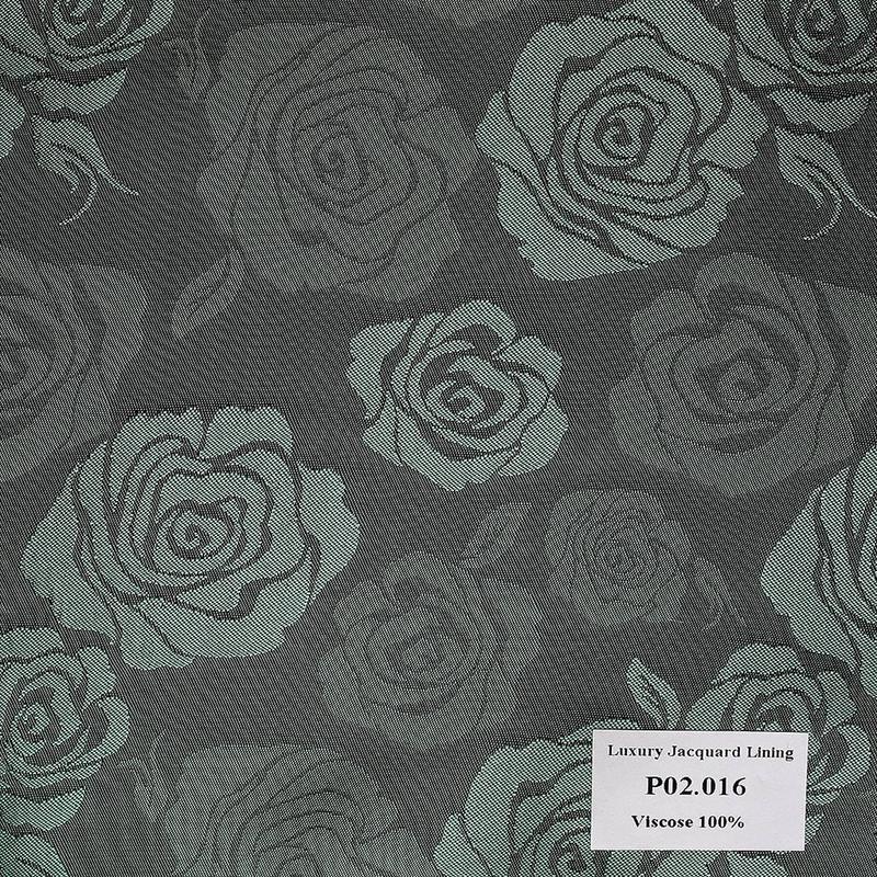 P02.016 Luxury Jacquard Lining - Xanh Lá Hoa Văn