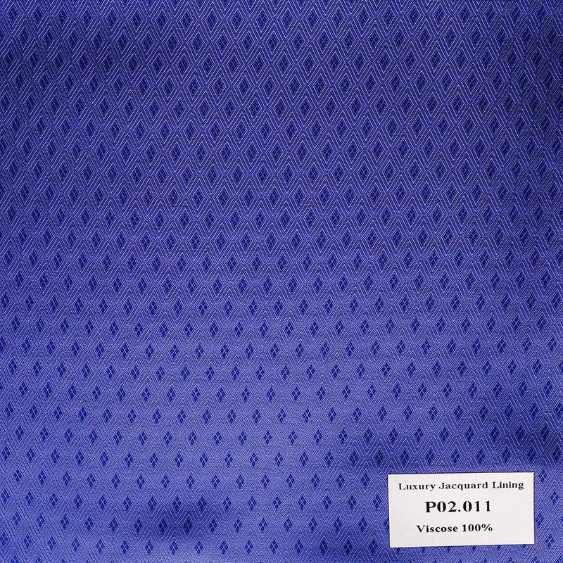 P02.011 Luxury Jacquard Lining - Xanh Dương Hoa Văn