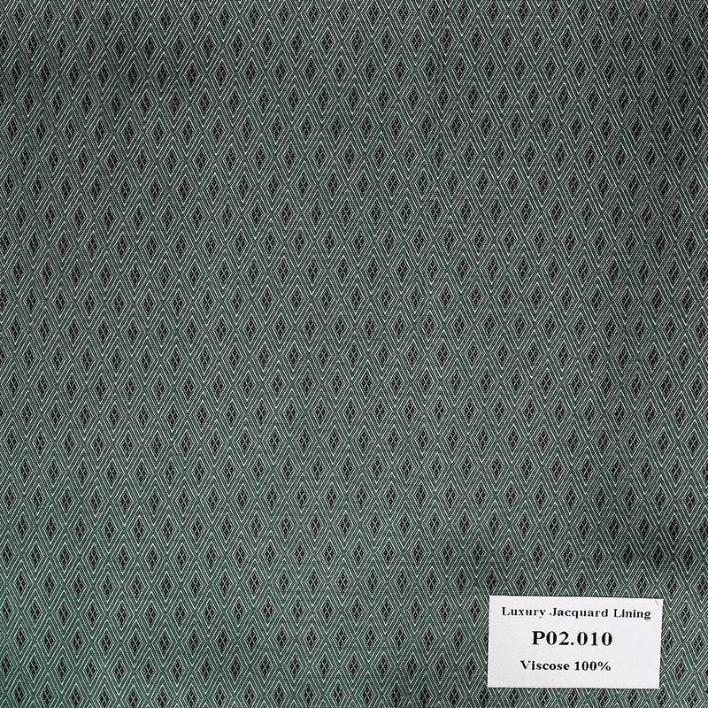 P02.010 Luxury Jacquard Lining - Xanh Lá Hoa Văn