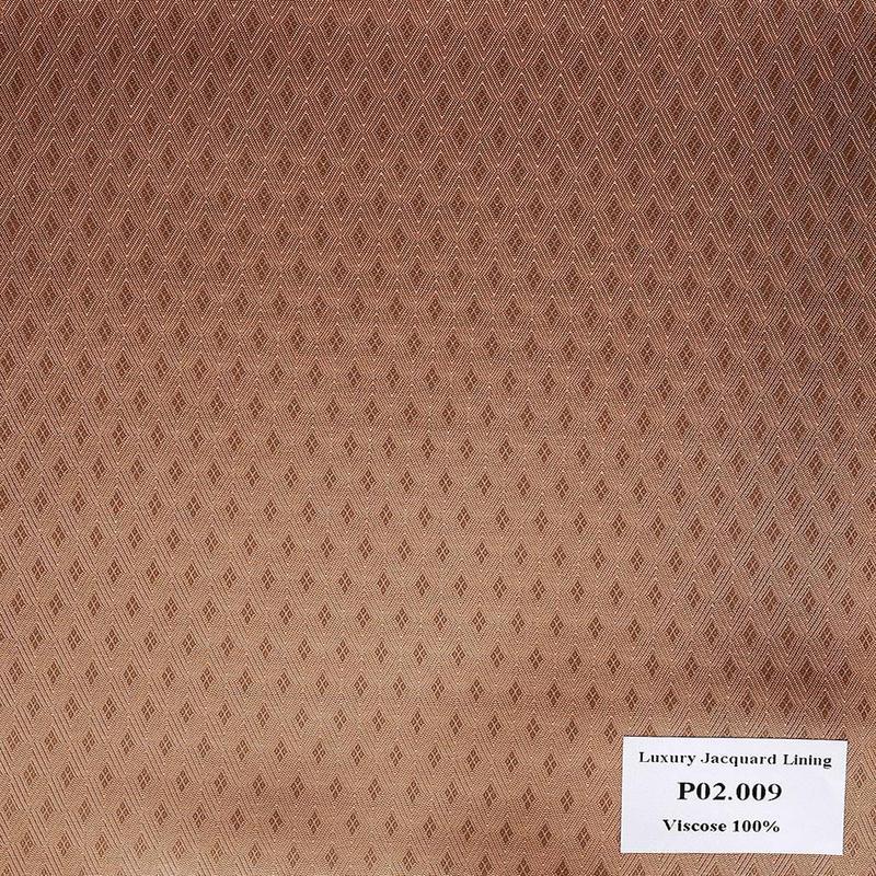 P02.009 Luxury Jacquard Lining - Nâu Hoa Văn