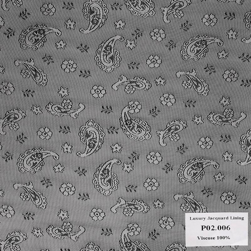 P02.006 Luxury Jacquard Lining - Xám Hoa Văn