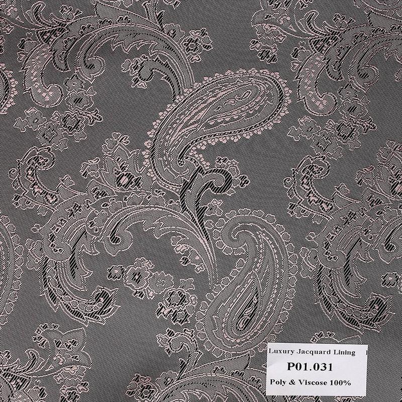 P01.031 Luxury Jacquard Lining - Xám hoa văn