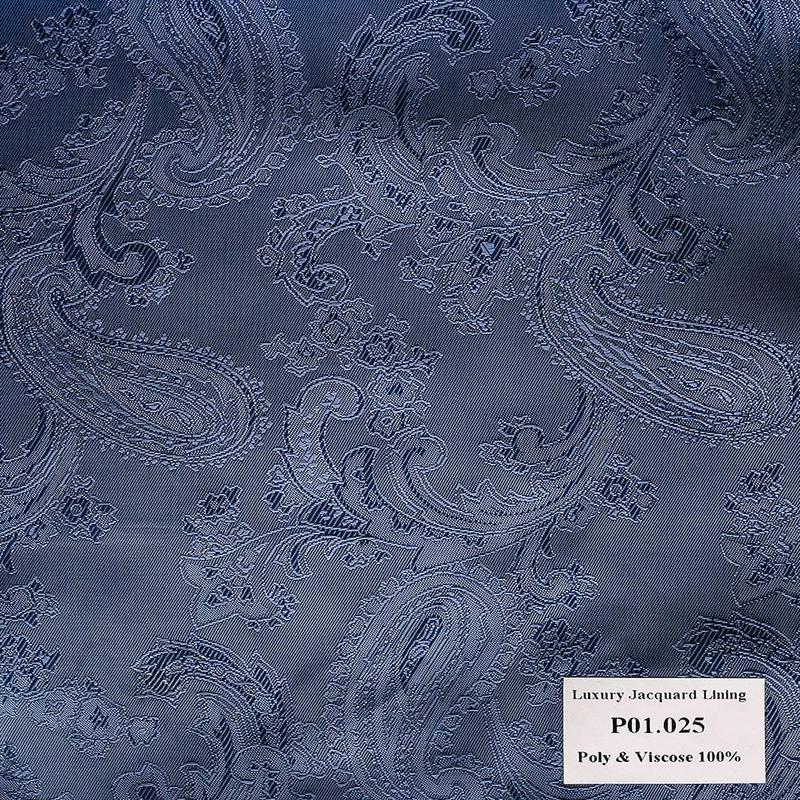 P01.025 Luxury Jacquard Lining - Xanh Dương hoa văn