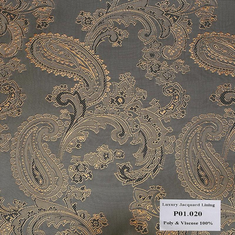 P01.020 Luxury Jacquard Lining - Xám Hoa Văn Nâu