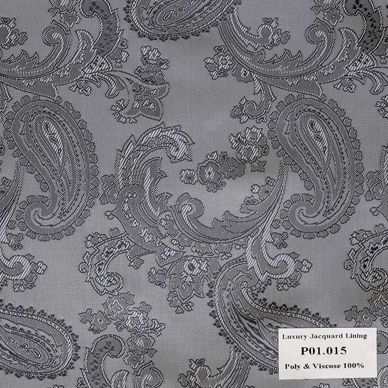 P01.015 Luxury Jacquard Lining - Xám Hoa Văn