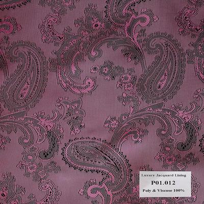 P01.012 Luxury Jacquard Lining - Hồng Hoa Văn