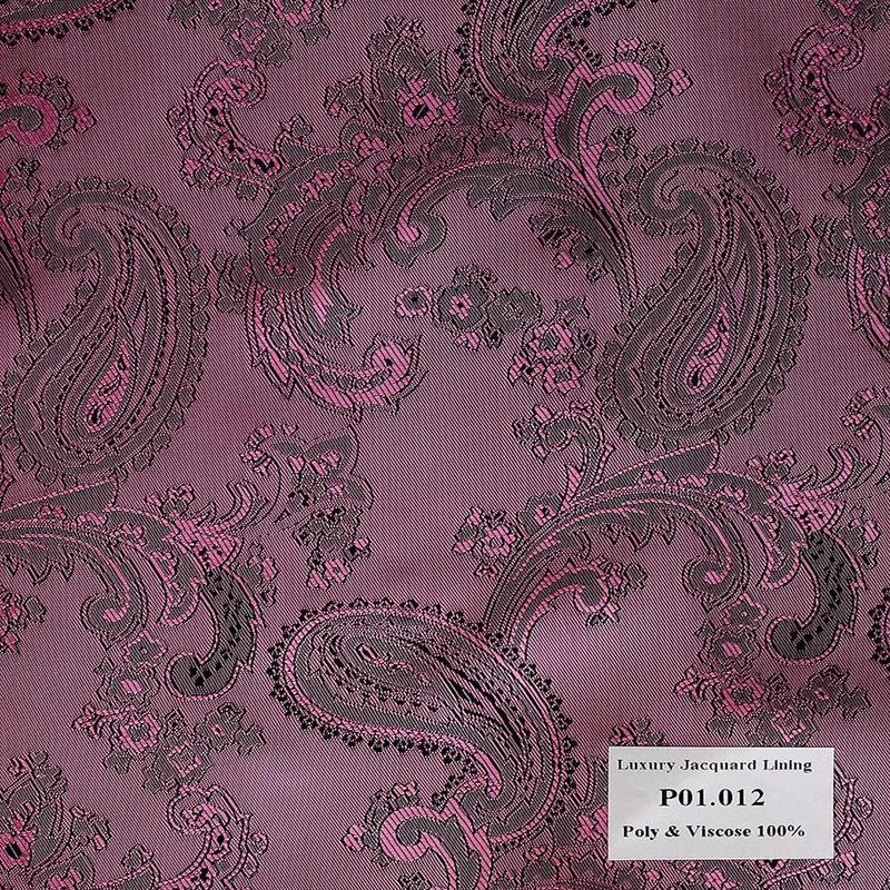 P01.012 Luxury Jacquard Lining - Hồng Hoa Văn