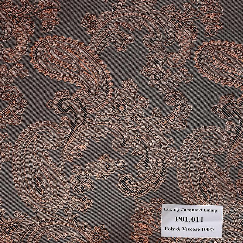 P01.011 Luxury Jacquard Lining - Xám Hoa Văn