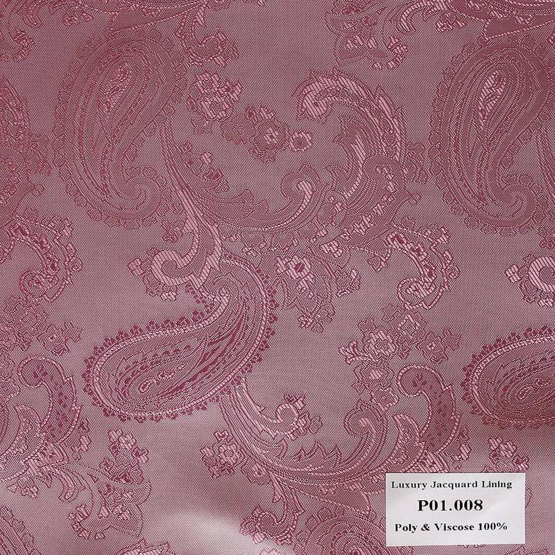 P01.008 Luxury Jacquard Lining - Hồng Hoa Văn