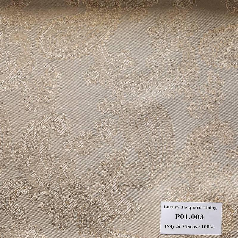 P01.003 Luxury Jacquard Lining - Xám Hoa Văn