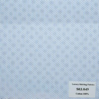 S03.049 Kevinlli S3 - Sơmi 100% Cotton - Xanh Dương Trắng Hoa Văn