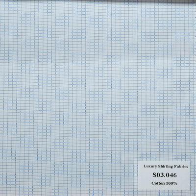 S03.046 Kevinlli S3 - Sơmi 100% Cotton - Xanh Dương Trắng Caro