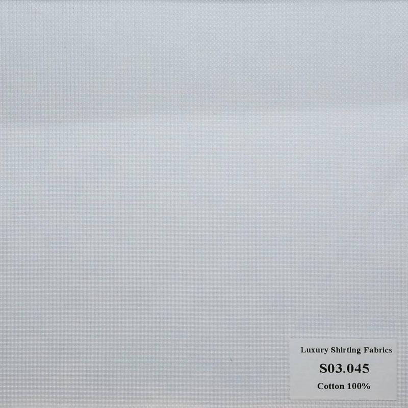 S03.045 Kevinlli S3 - Sơmi 100% Cotton - Trắng Trơn