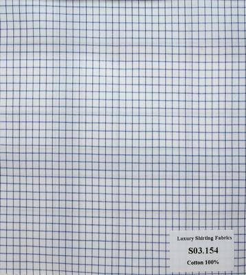 S03.154 Kevinlli S3 - Sơmi 100% Cotton - Xanh Dương Trắng Caro