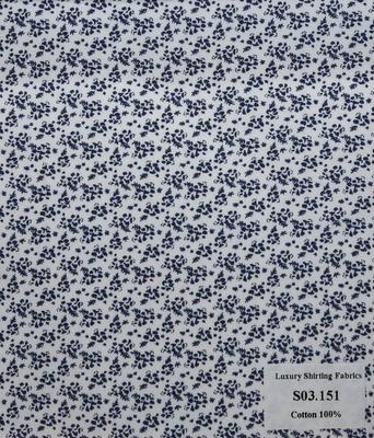 S03.151 Kevinlli S3 - Sơmi 100% Cotton - Xanh Dương Hoa Văn