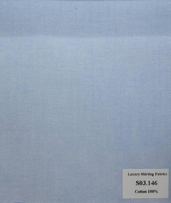 S03.146 Kevinlli S3 - Sơmi 100% Cotton - Xanh Dương Trơn