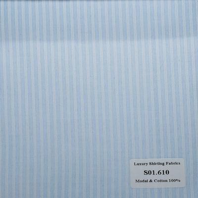 S01.610 Kevinlli S1 - Sơmi Cotton & Modal - Xanh Dương Sọc