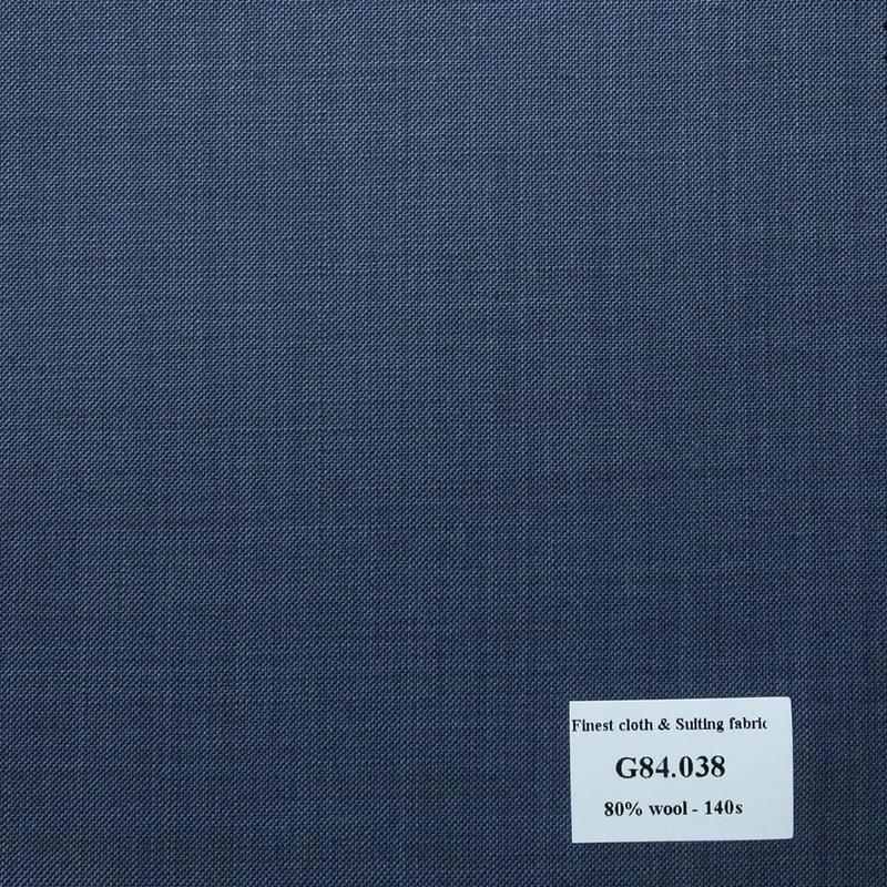 G84.038 Kevinlli V7 - Vải Suit 80% Wool - Xanh Dương Trơn