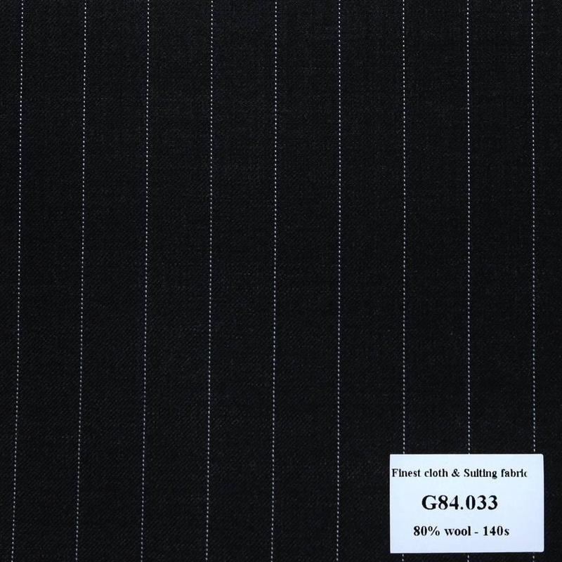 G84.033 Kevinlli V7 - Vải Suit 80% Wool - Đen Sọc