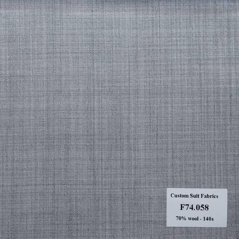 [ Hết hàng ] F74.058 Kevinlli V6 - Vải Suit 70% Wool - Xám Trơn