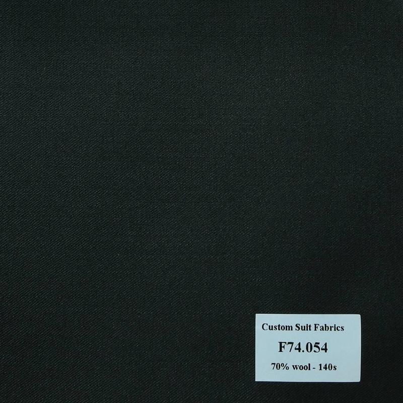 F74.054 Kevinlli V6 - Vải Suit 70% Wool - Xanh lá Trơn