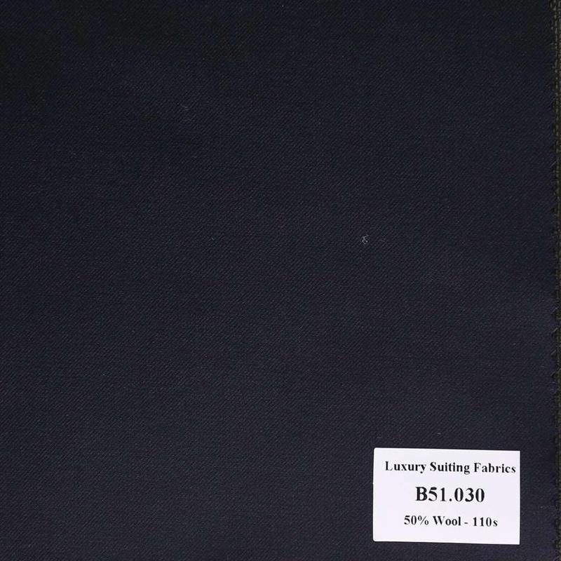 B51.030 Kevinlli V2 - Vải Suit 50% Wool - Xanh Dương Trơn