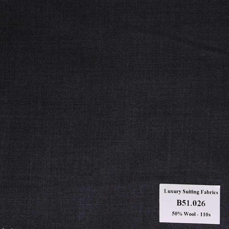 B51.026 Kevinlli V2 - Vải Suit 50% Wool - Đen Trơn