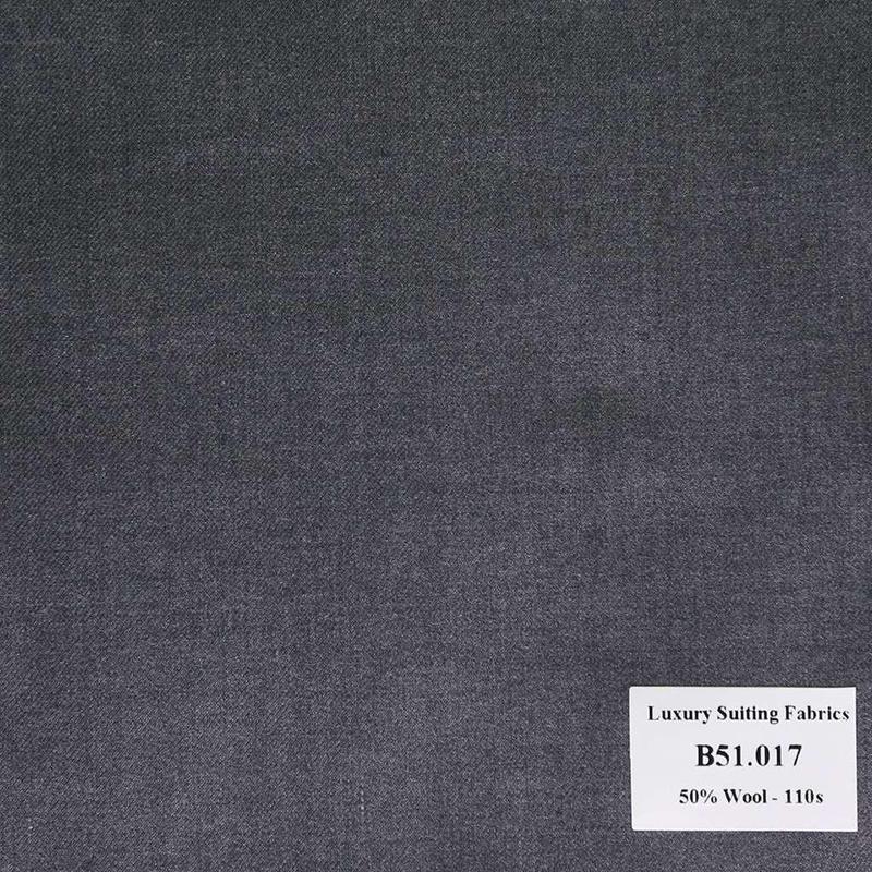 B51.017 Kevinlli V2 - Vải Suit 50% Wool -  Xám Trơn