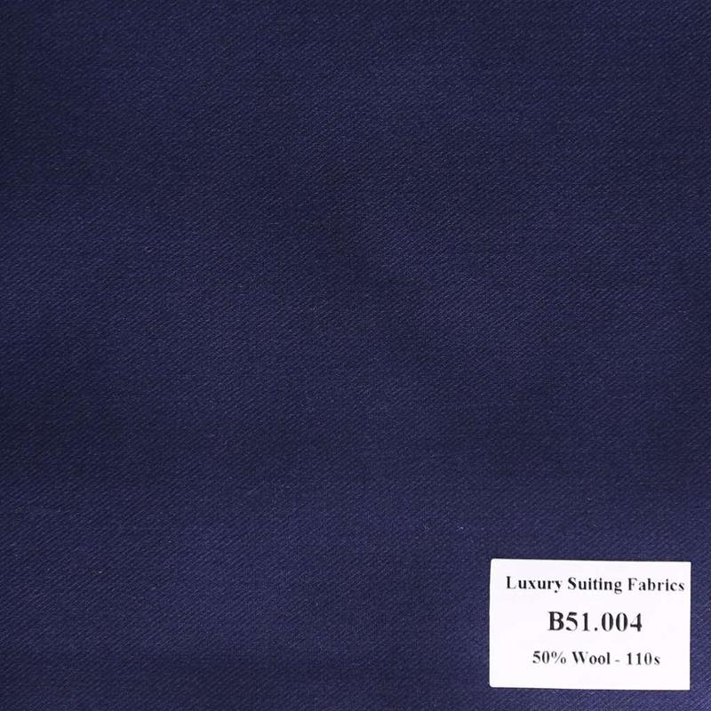 B51.004 Kevinlli V2 - Vải Suit 50% Wool - Xanh Dương Trơn