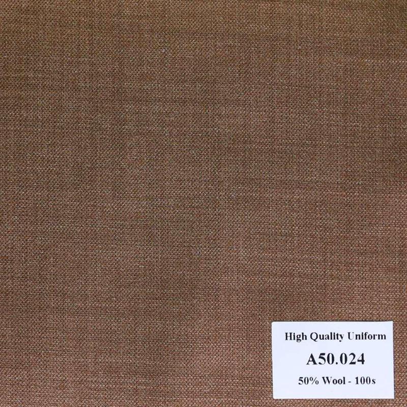 A50.024 Kevinlli V1 - Vải Suit 50% Wool - Nâu Trơn