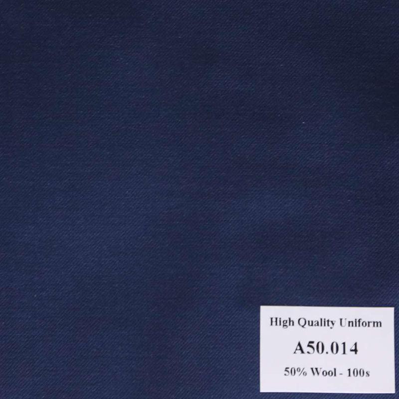 A50.014 Kevinlli V1 - Vải Suit 50% Wool - Xanh Dương Trơn