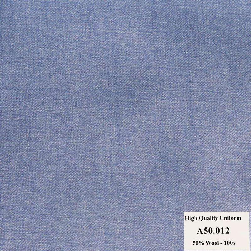 A50.012 Kevinlli V1 - Vải Suit 50% Wool - Xanh Dương Trơn