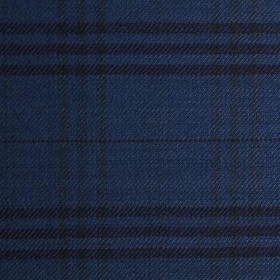 D581/1 Vercelli CX - Vải Suit 95% Wool - Xanh Dương Caro Đen