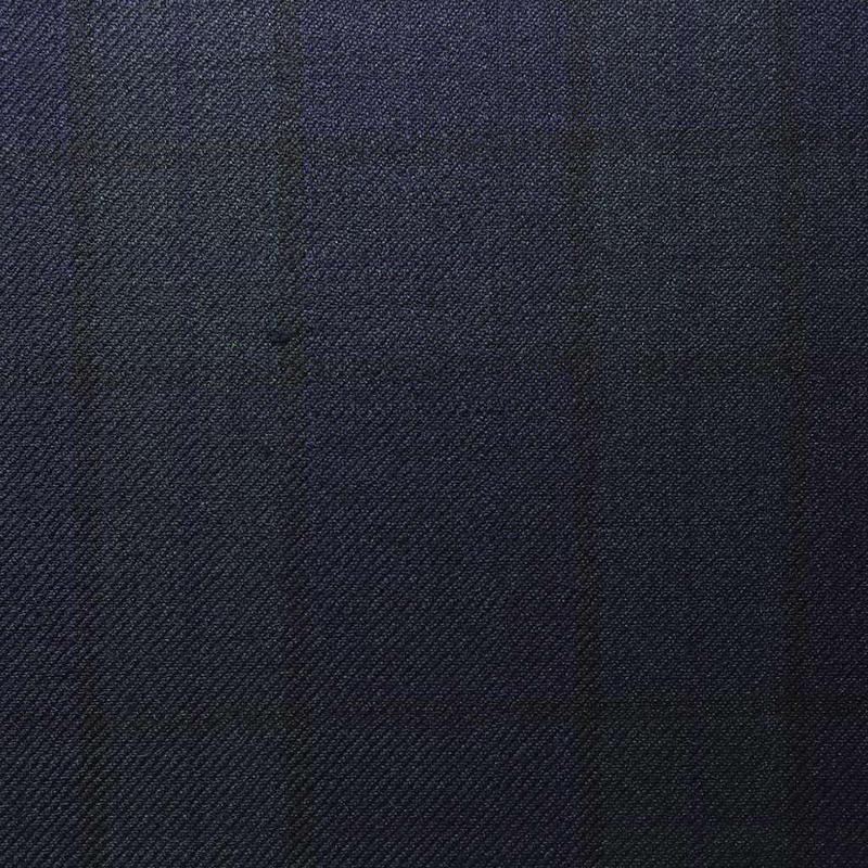 D562/2 Vercelli CV - Vải Suit 95% Wool - Xanh Dương Caro Đen