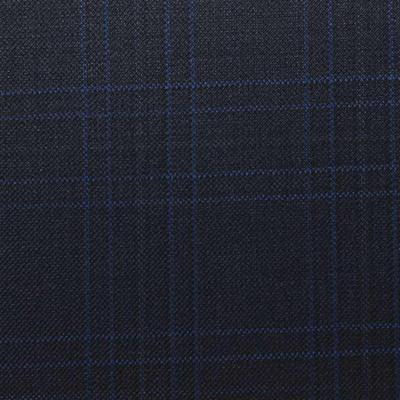 D555/2 Vercelli CV - Vải Suit 95% Wool - Xanh Dương Caro