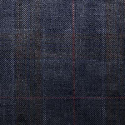 D548/2 Vercelli CV - Vải Suit 95% Wool - Xanh Dương Caro Đen