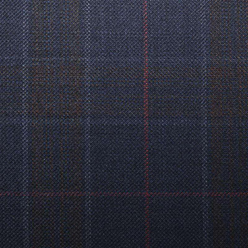 D548/2 Vercelli CV - Vải Suit 95% Wool - Xanh Dương Caro Đen