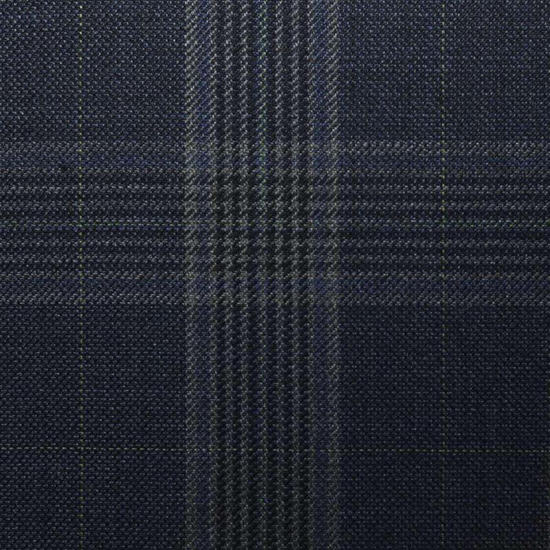 D545/1 Vercelli CV - Vải Suit 95% Wool - Xanh Dương Đen Caro