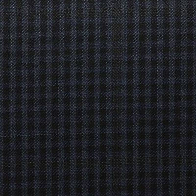 D542/1 Vercelli CV - Vải Suit 95% Wool - Xanh Dương Caro Đen