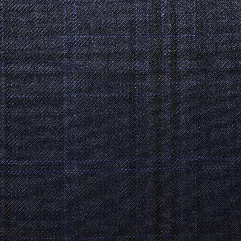 D541/1 Vercelli CV - Vải Suit 95% Wool - Xanh Dương Caro Đen