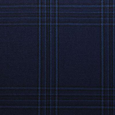 D537 Vercelli CV - Vải Suit 95% Wool - Xanh Dương Caro
