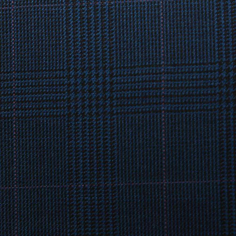 D516/3 Vercelli CV - Vải Suit 95% Wool - Xanh Dương Caro
