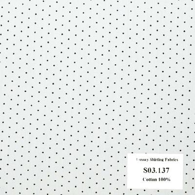 S03.137 Kevinlli S3 - Sơmi 100% Cotton - Trắng Đen Trơn