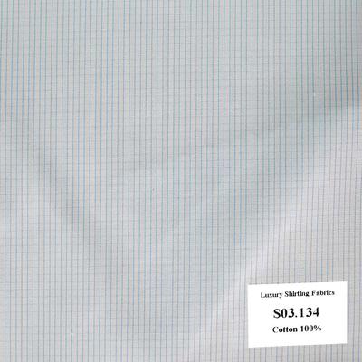 S03.134 Kevinlli S3 - Sơmi 100% Cotton - Xanh Duong Trắng Sọc