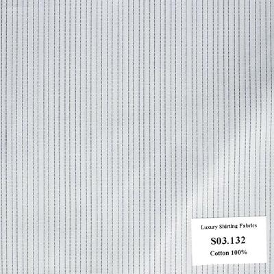 S03.132 Kevinlli S3 - Sơmi 100% Cotton - Xanh Dương Trắng Sọc